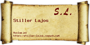 Stiller Lajos névjegykártya
